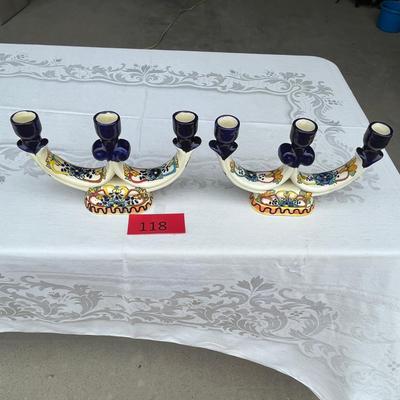Talavera Matched 3 light Candle Sticks