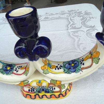 Talavera Matched 3 light Candle Sticks