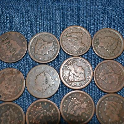 LOT 462. ANTIQUE LARGE CENT COINS
