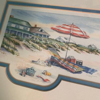 Art Lot - Signed Beach Scene & Maryland Print Framed