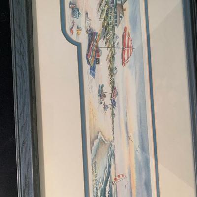 Art Lot - Signed Beach Scene & Maryland Print Framed