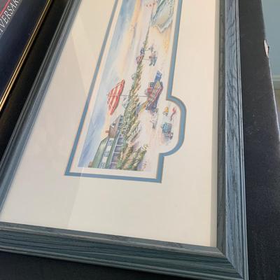 Art Lot - Signed Beach Scene & Maryland Print Framed