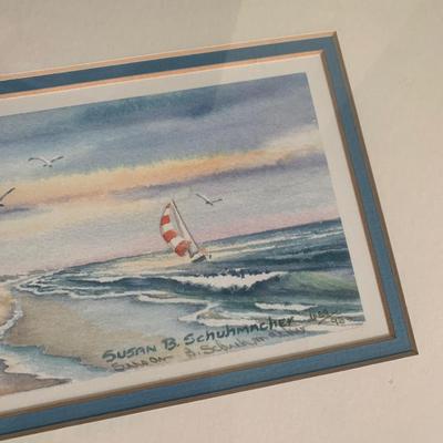 Art Lot - Signed Beach Scene & Maryland Print Framed