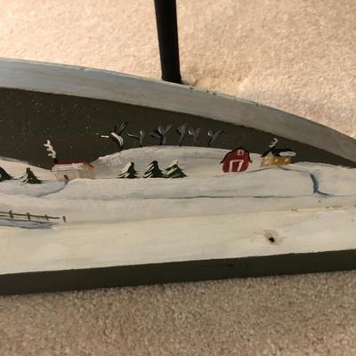 Hand Painted Double Sided Wall Shelf & Winter Wall Plaque -Lot 193