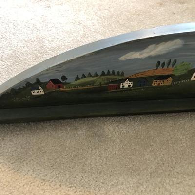 Hand Painted Double Sided Wall Shelf & Winter Wall Plaque -Lot 193