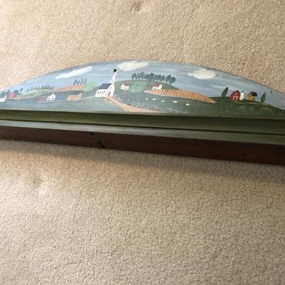 Hand Painted Double Sided Wall Shelf & Winter Wall Plaque -Lot 193