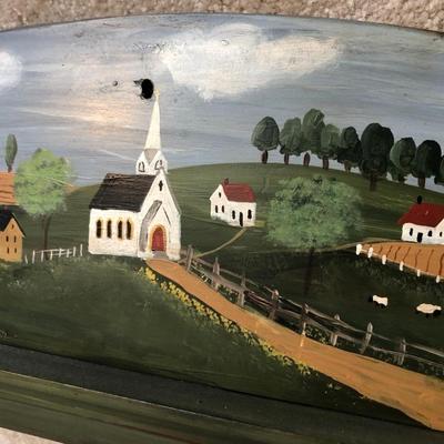 Hand Painted Double Sided Wall Shelf & Winter Wall Plaque -Lot 193