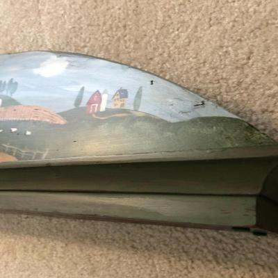 Hand Painted Double Sided Wall Shelf & Winter Wall Plaque -Lot 193