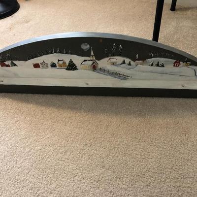 Hand Painted Double Sided Wall Shelf & Winter Wall Plaque -Lot 193
