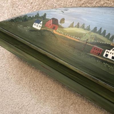 Hand Painted Double Sided Wall Shelf & Winter Wall Plaque -Lot 193