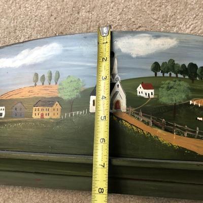 Hand Painted Double Sided Wall Shelf & Winter Wall Plaque -Lot 193