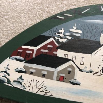 Hand Painted Double Sided Wall Shelf & Winter Wall Plaque -Lot 193