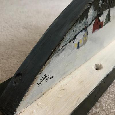 Hand Painted Double Sided Wall Shelf & Winter Wall Plaque -Lot 193