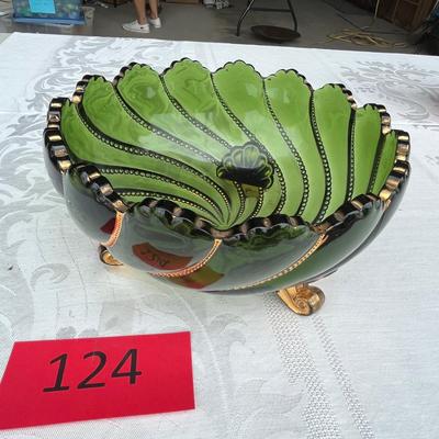 EAPC Emerald Green 3 footed bowl