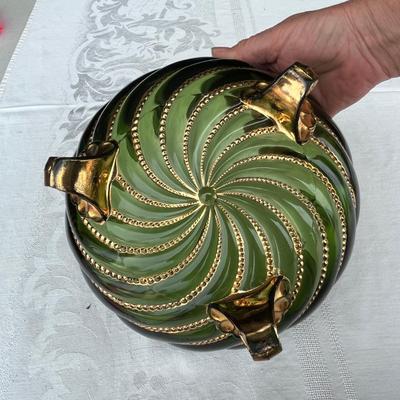 EAPC Emerald Green 3 footed bowl