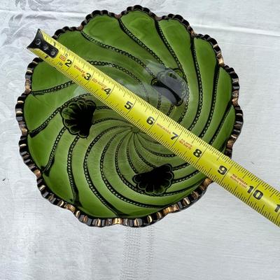 EAPC Emerald Green 3 footed bowl