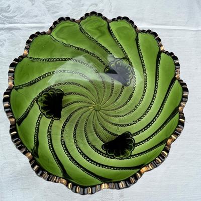 EAPC Emerald Green 3 footed bowl