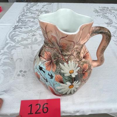 French Hand Painted Pitcher Victorian era
