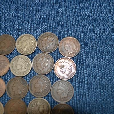 LOT 463 INDIAN HEAD ONE CENT COINS (YEARS 1862-1908)