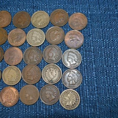 LOT 463 INDIAN HEAD ONE CENT COINS (YEARS 1862-1908)