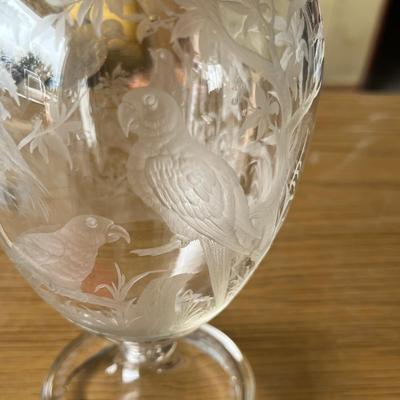 Hawkes Style Etched Ewer