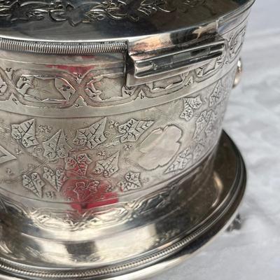 English Silver Plate Tea Caddy