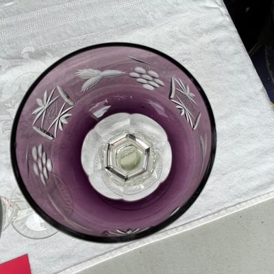 Purple Cut to clear Bohemian Goblets