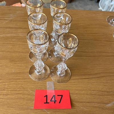 Tiffin Palais Versailles 6 Cordials Glasses