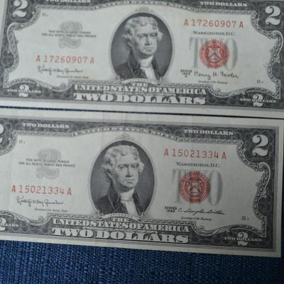 LOT 469. SIX TWO DOLLAR BILLS RED SEAL