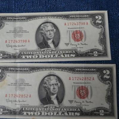 LOT 469. SIX TWO DOLLAR BILLS RED SEAL
