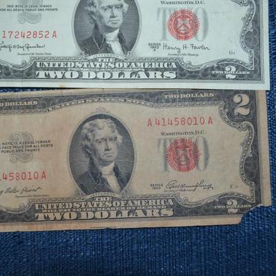 LOT 469. SIX TWO DOLLAR BILLS RED SEAL