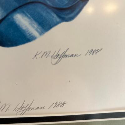 Lab pups with decoy K.M. Hoffman signed 1988 Print