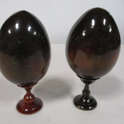 Wooden Hand Painted Russian Eggs