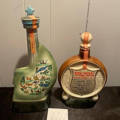 Vintage Bing Crosby & San Antonio Decanters
