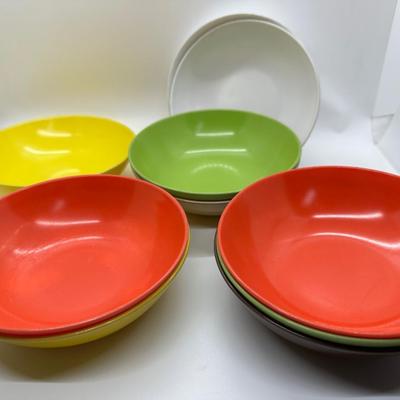 Vintage Set of Colorful Bowls AND Plates