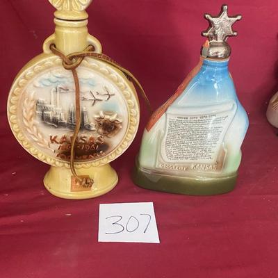 Vintage Kansas & Boot Hill Beam Decanters