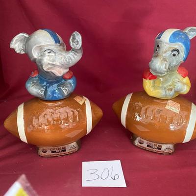 Vintage Beams Football Decanters