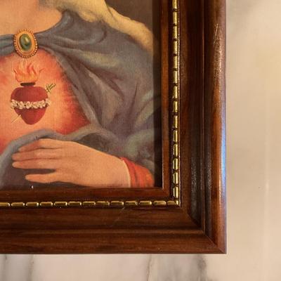 Vintage 1951, Framed Sacred Heart of Jesus and Mary