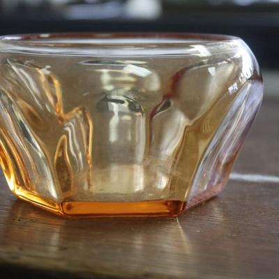 Depression Glass Powder Jar	  4 inches across