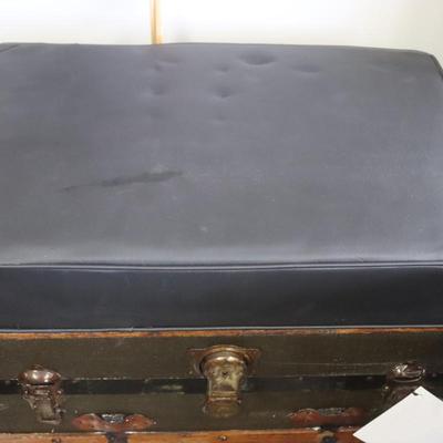 Refinished Trunk with Black Cushion  30 x 18 x 26
