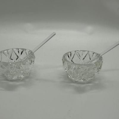 Cut Glass Salt & Pepper Cellar Set