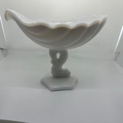 Vintage Westmoreland Dolphin Milk Glass Compote
