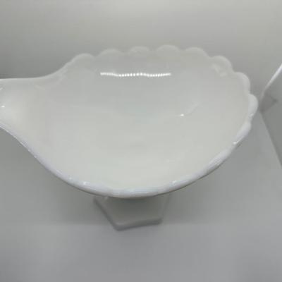 Vintage Westmoreland Dolphin Milk Glass Compote