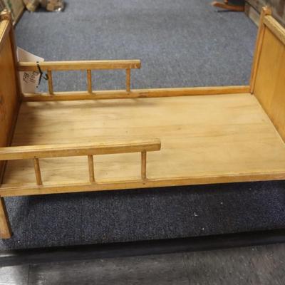 Wooden Doll Bed - 25 1/2 x 15 x 14 inches