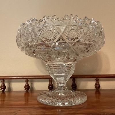 Large America Brilliant Cut Glass Bowl