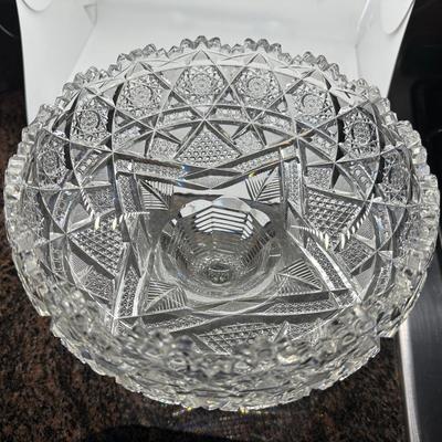 Large America Brilliant Cut Glass Bowl