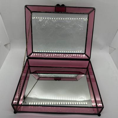 Pink Stained Glass Jewelry Box