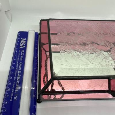 Pink Stained Glass Jewelry Box