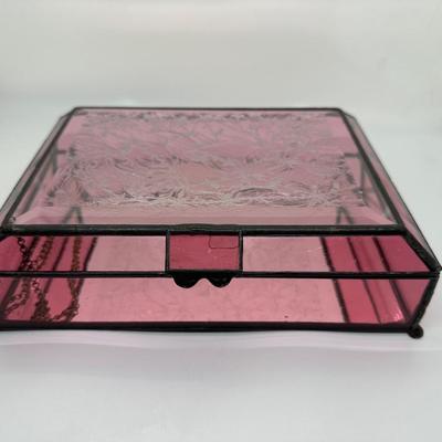 Pink Stained Glass Jewelry Box