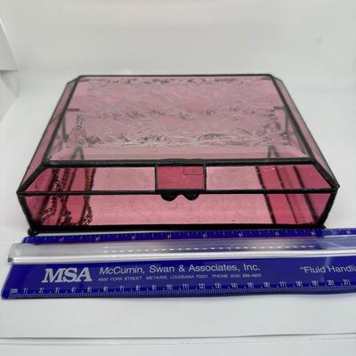 Pink Stained Glass Jewelry Box